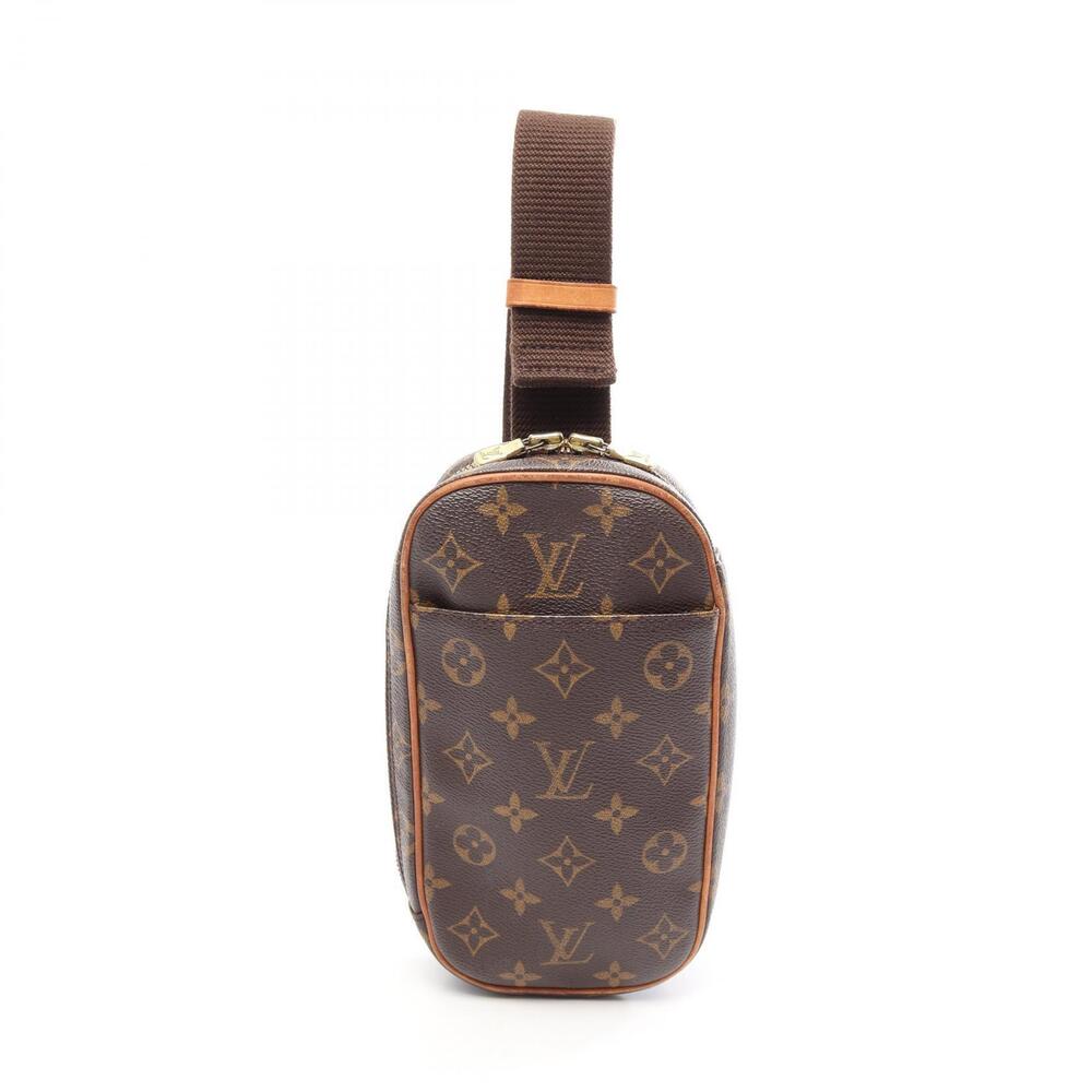 Louis Vuitton Pochette Gange Monogram Waist Bag Body Canvas Leather Brown